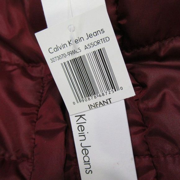 NWT Calvin Klein Jeans Puffer Vest Burgundy 18m - Picture 6 of 6